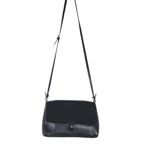 Aritzia Wilfred Women’s One Size Black Crossbody Flap Bag Glossy Leather Purse - Picture 6 of 16